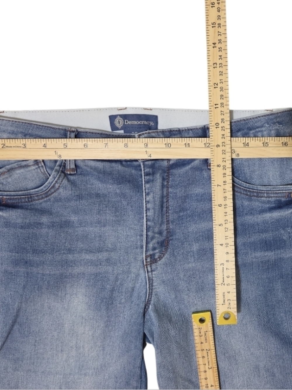 Democracy Medium Blue Denim Jeans with Faded Wash - Picture 4 of 13